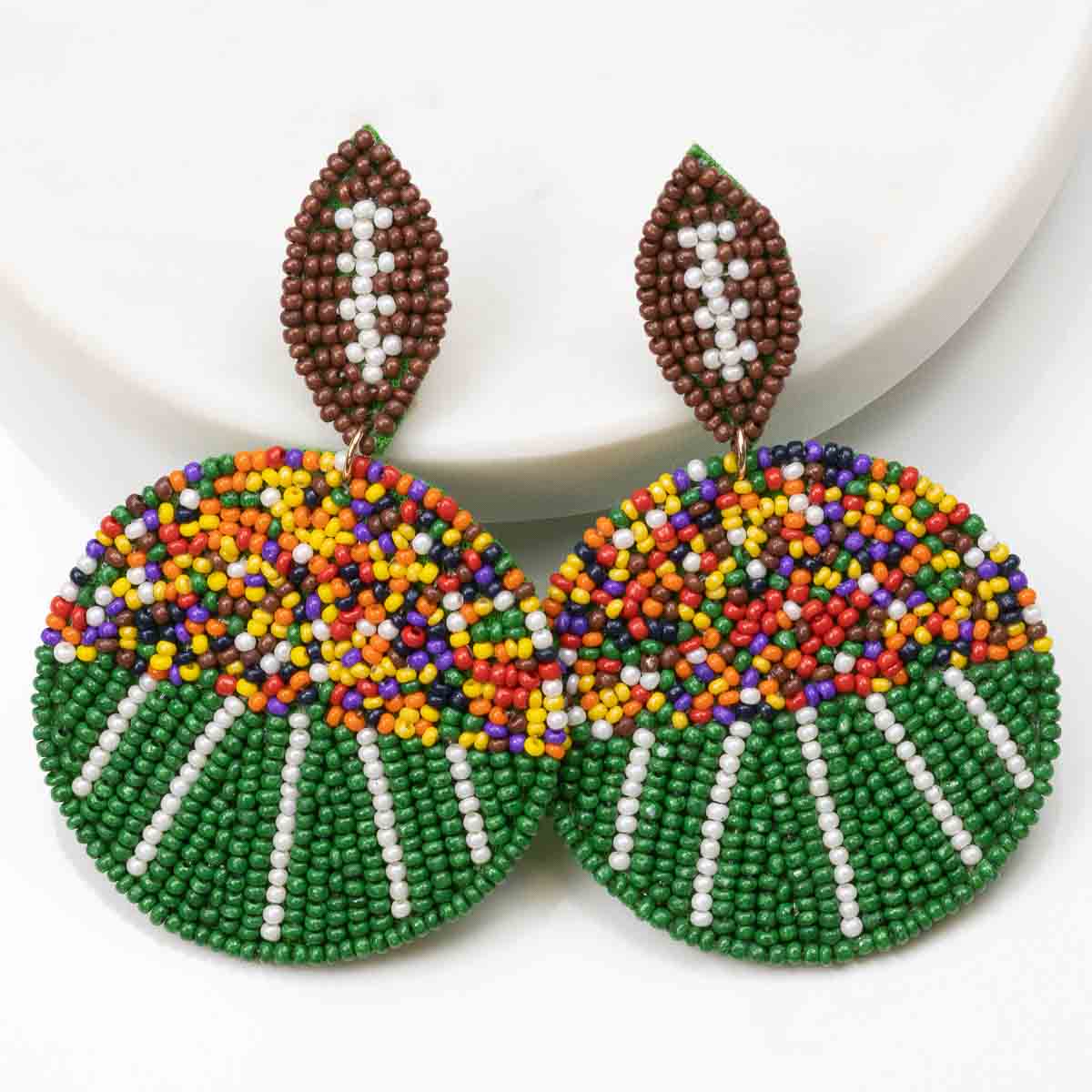 Football Field Beaded Earrings