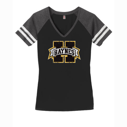 Haynes Academy Ladies Game V-Neck Tee