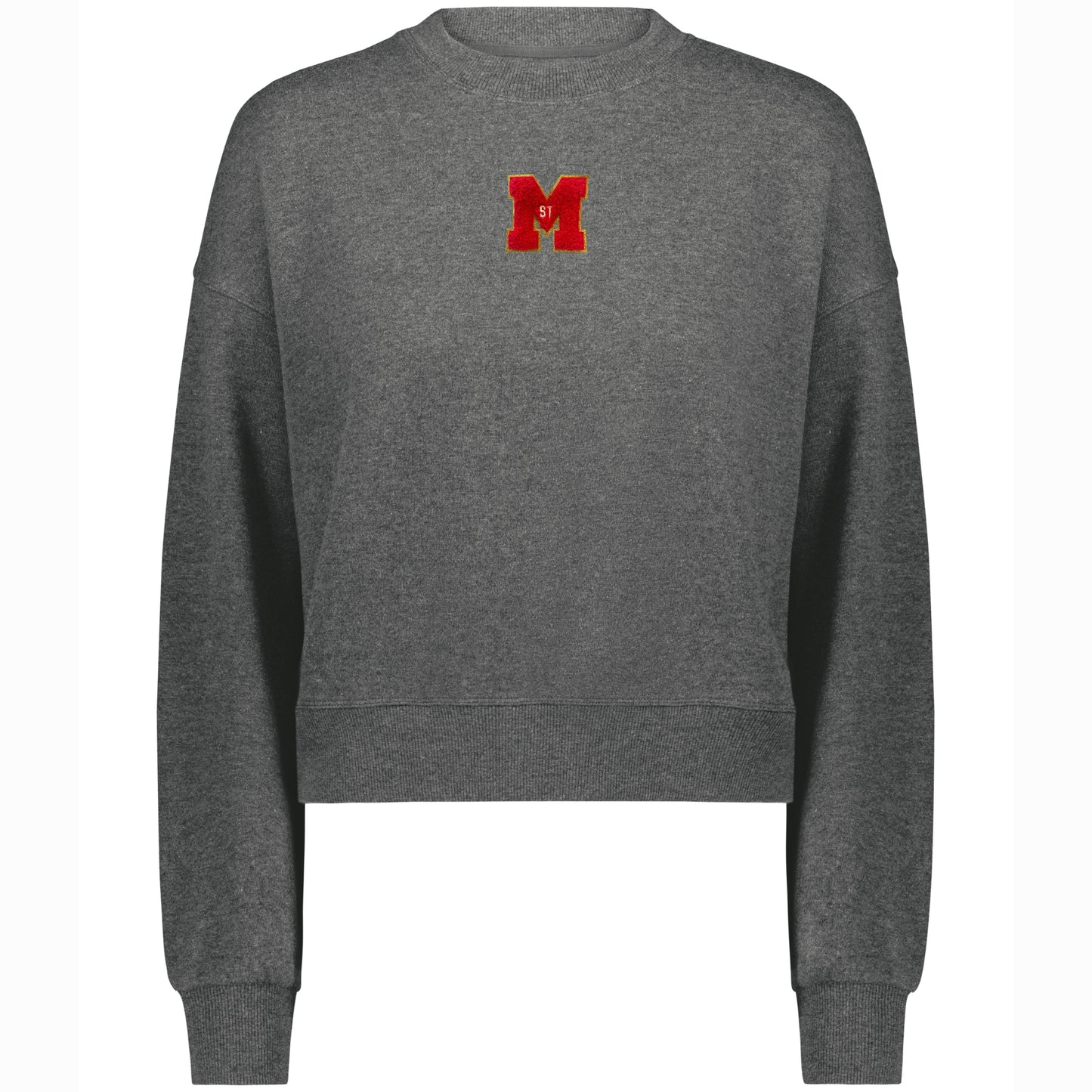 Ladies Slouchy Crew Sweatshirt with Chenille Logo