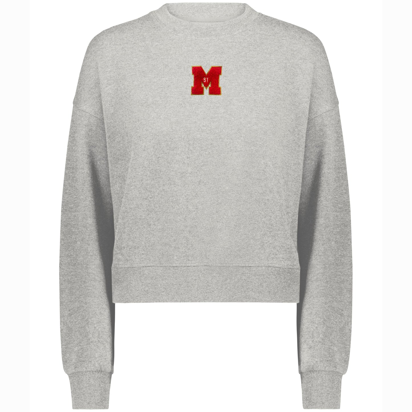 Ladies Slouchy Crew Sweatshirt with Chenille Logo