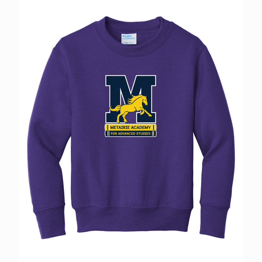 Metairie Academy Youth Purple Sweatshirt