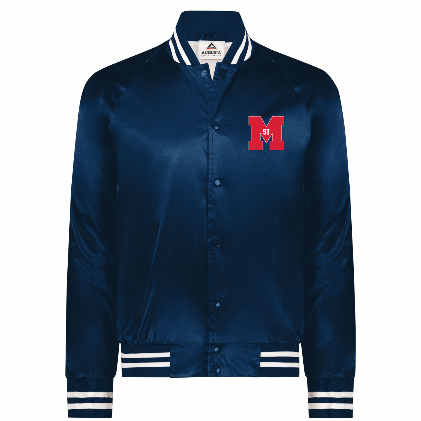 Ladies Satin Full Zip Jacket-StM Logo