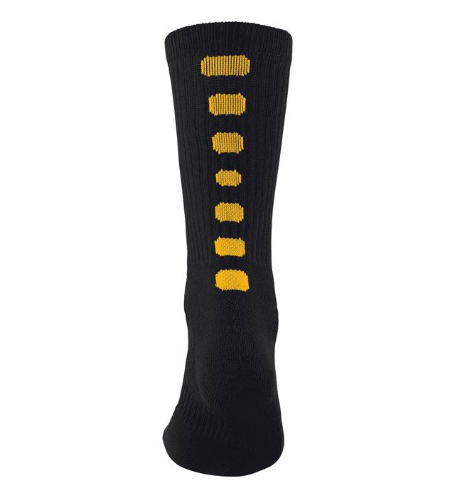 Color Block Black and Gold Crew Socks