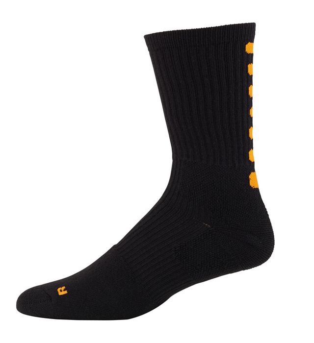 Color Block Black and Gold Crew Socks