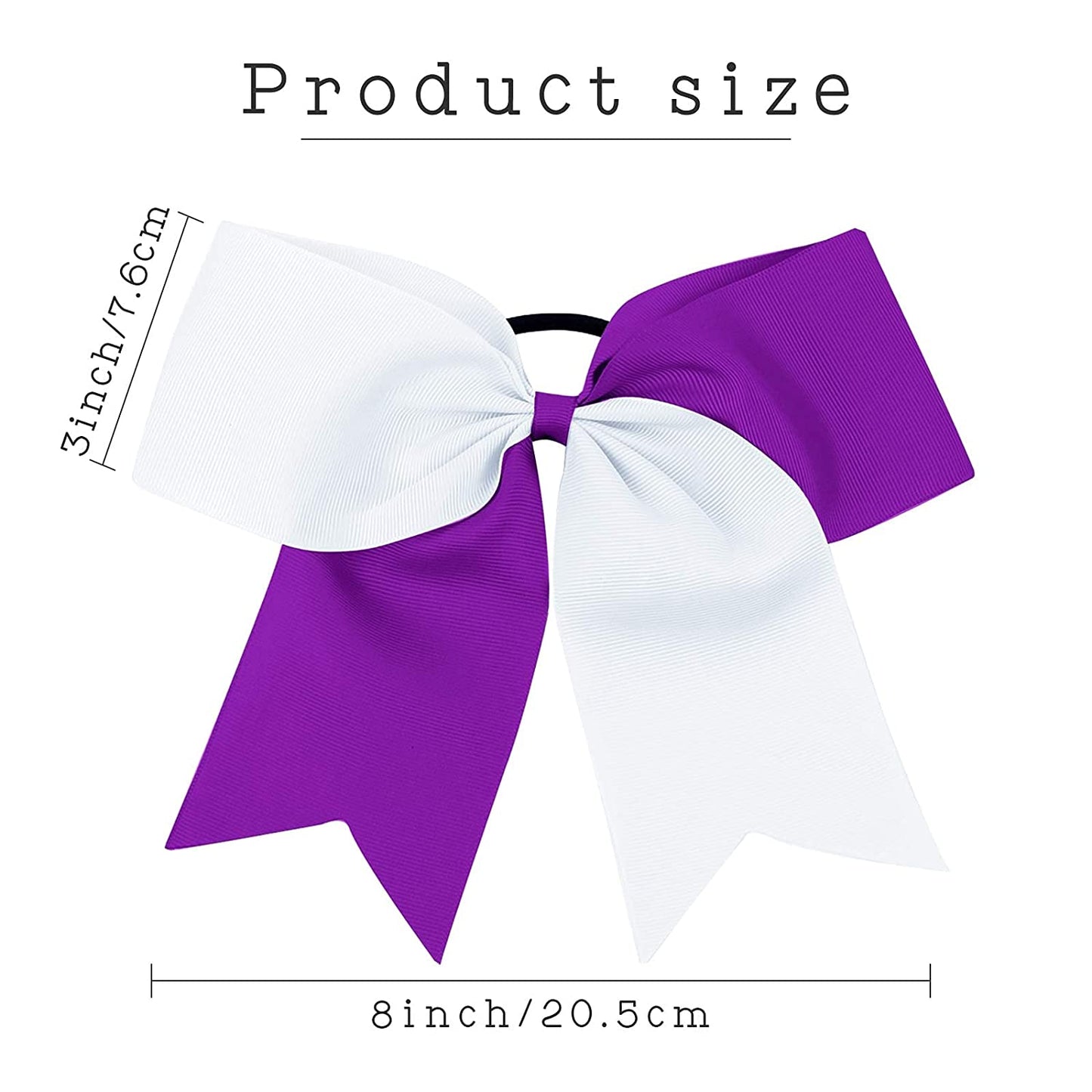 Airline Park Academy White and Purple Hair Bow with Logo