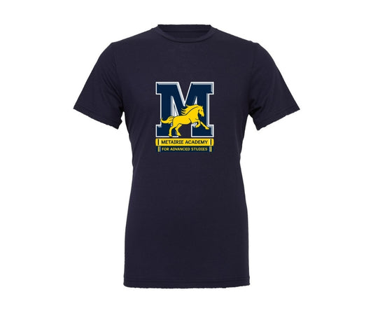 Metairie Academy Adult Navy Logo T-Shirt